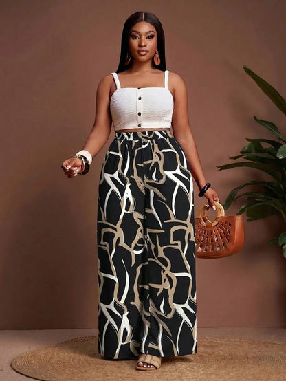 Women's Printed Wide Leg Pants
