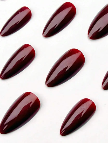 Burgundy Glossy Press-On Nails