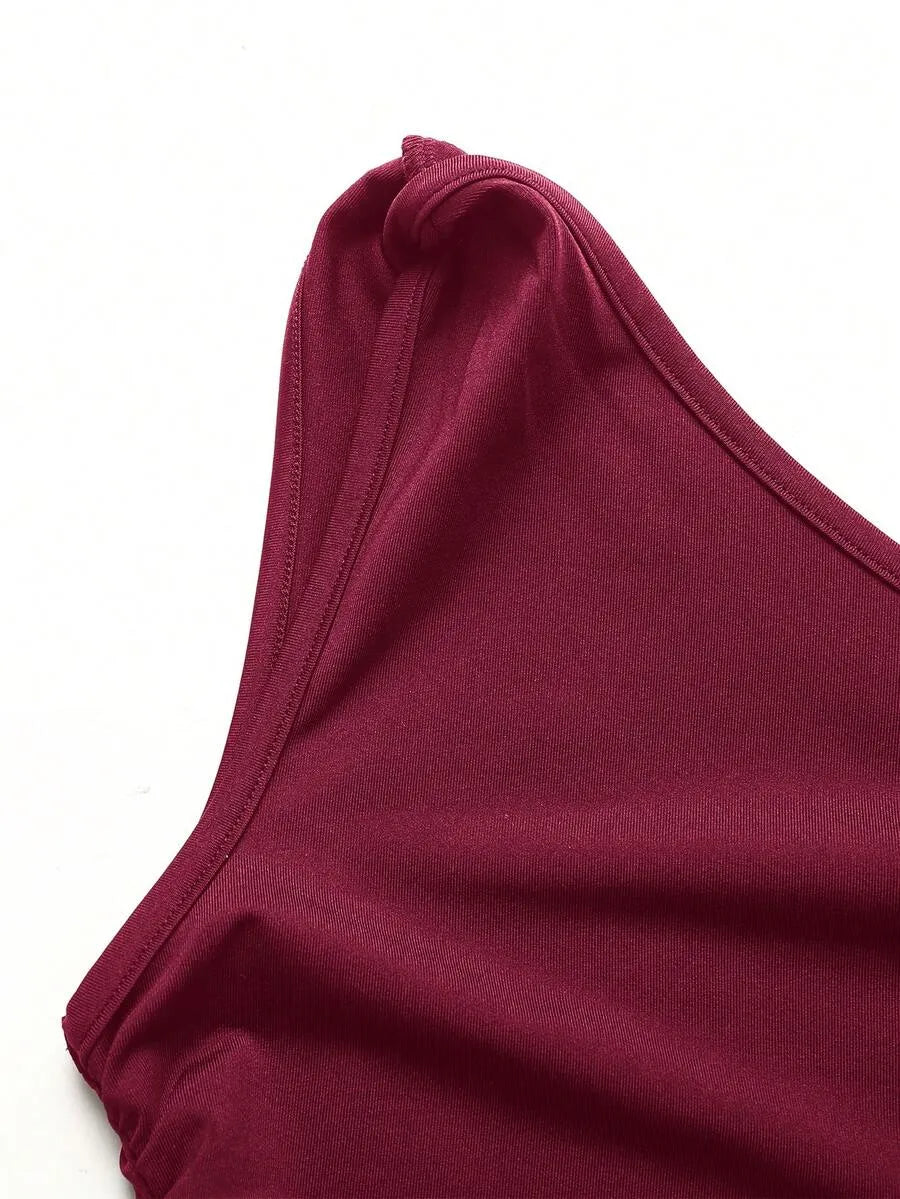 Girls' Casual Burgundy Romper