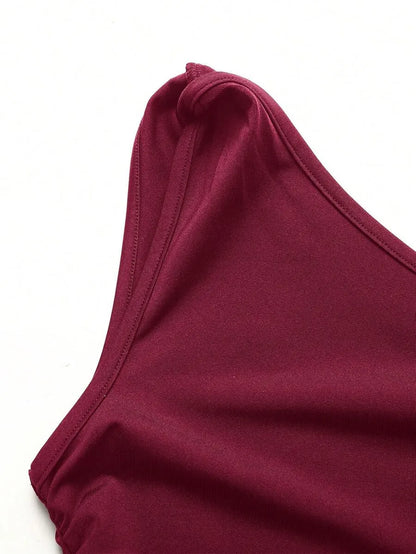 Girls' Casual Burgundy Romper