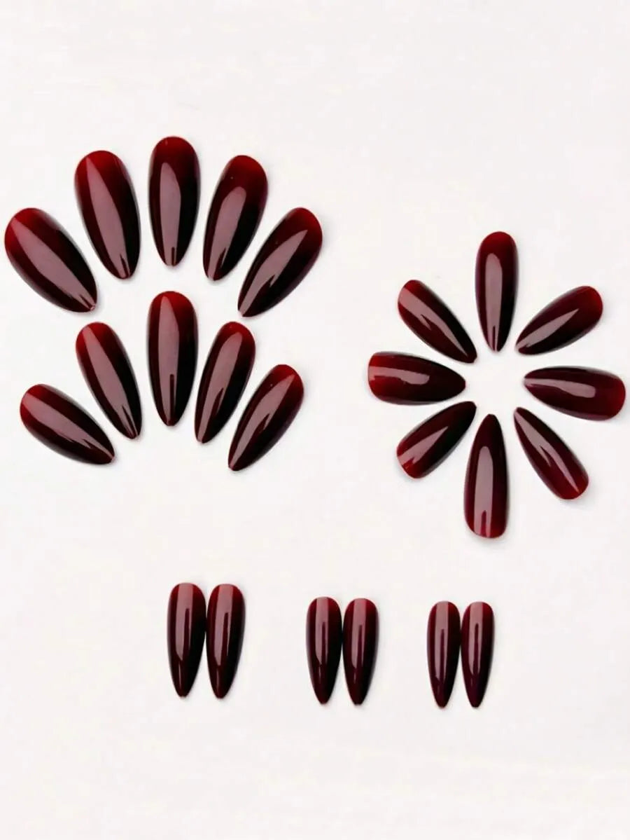 Burgundy Glossy Press-On Nails