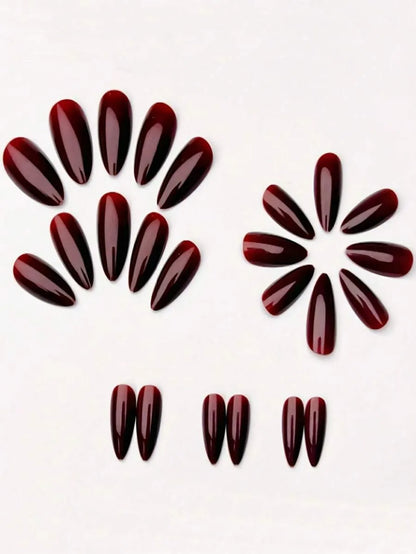 Burgundy Glossy Press-On Nails