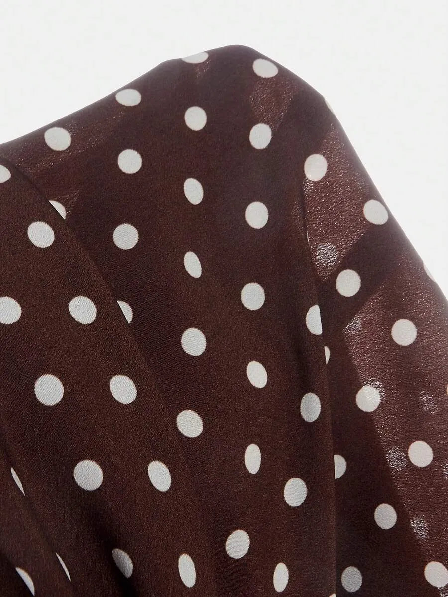 Girls' Polka Dot Belted Jumpsuit