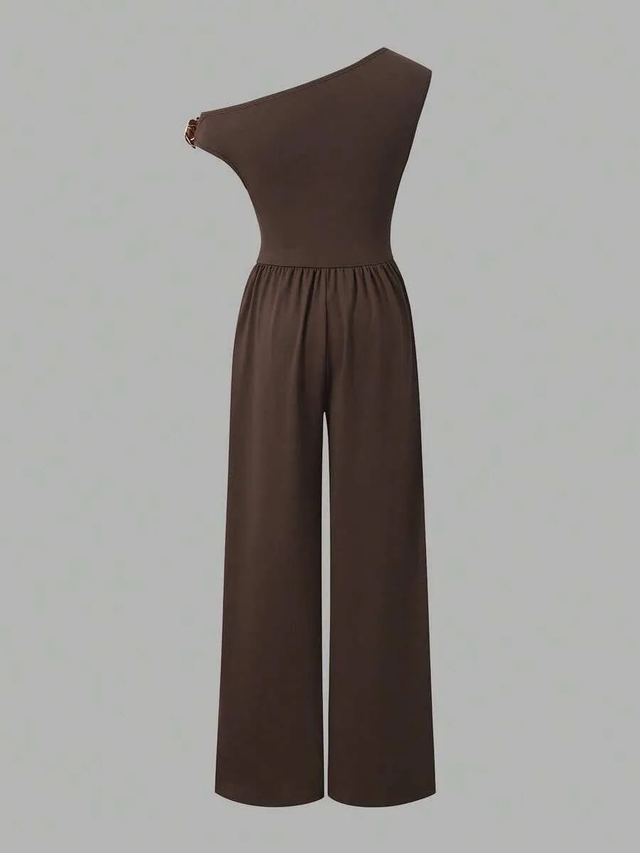 Girls' Asymmetric Neck Jumpsuit