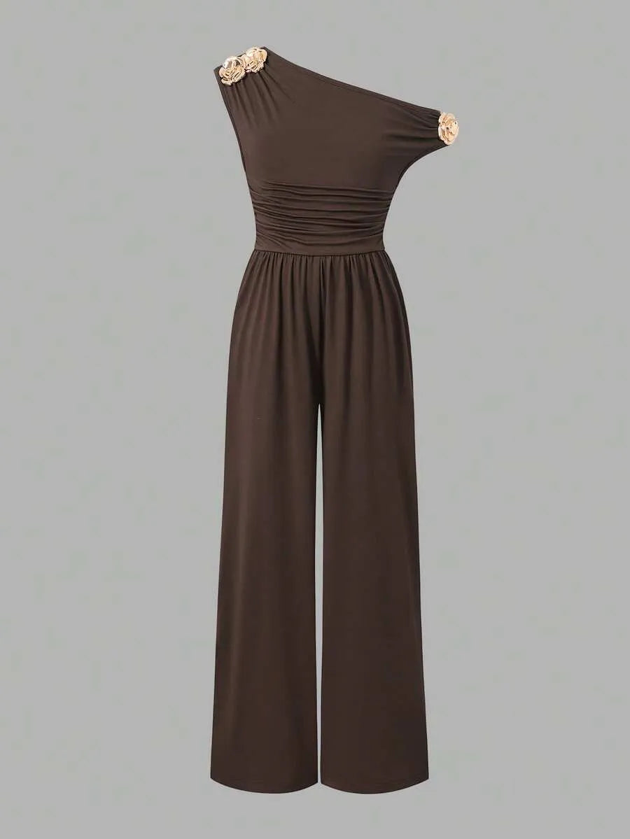 Girls' Asymmetric Neck Jumpsuit