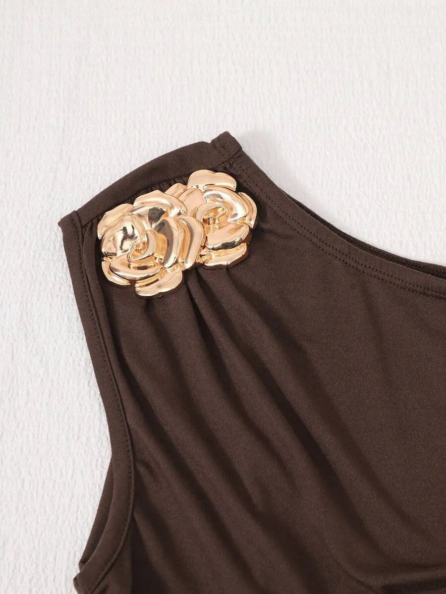 Girls' Asymmetric Neck Jumpsuit