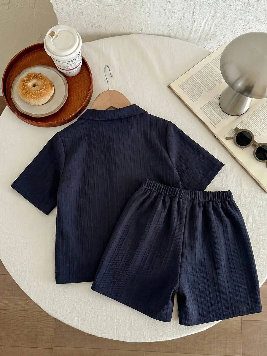 Boys' V-Neck Shirt & Shorts Set