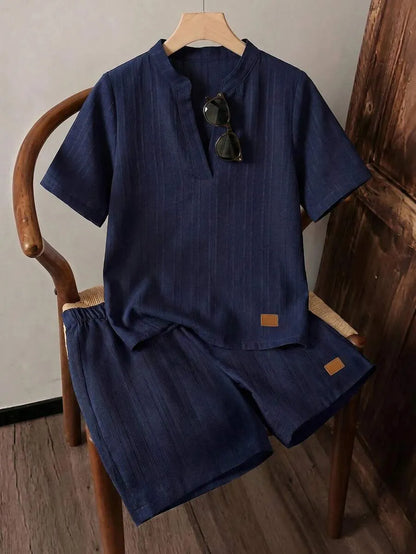 Boys' V-Neck Shirt & Shorts Set