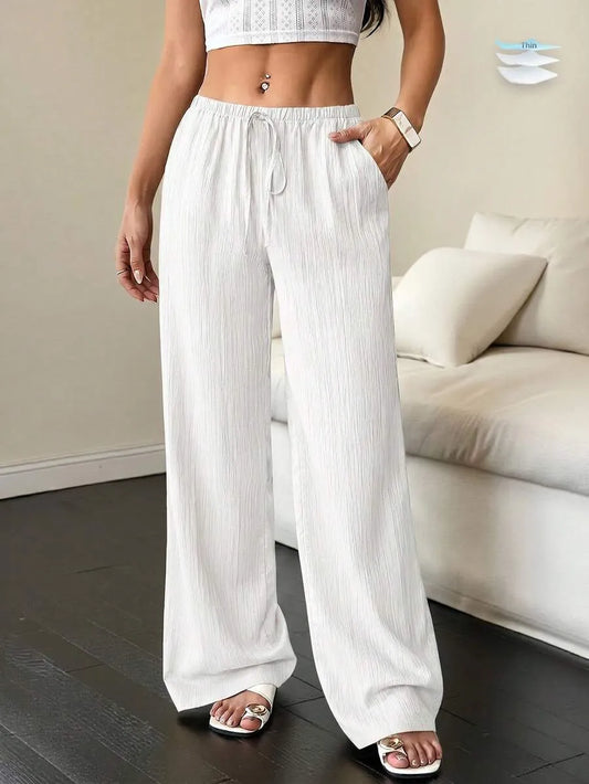 Women's Drawstring Wide Leg Pants